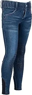 [HKM] Girl's Aymee Denim Silicone Knee Patch Pants
