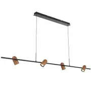 Telbix Lighting Kindle 4-Lights 6W GU10 Pendant Light - Black/Wood
