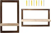 RdjEokf Floating Nursery Book Shelves, for Kids Room, Small Wood Book Shelf Wall Mounted Rustic Wood Shelves, 4 Sets of Wall Mounted Shelf for Bathroom Decor, Bedroom