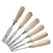 6 Piece Bevel Edge Wood Chisel Set 1/4 inch(6mm), 3/8 inch(10mm), 1/2 inch(12...