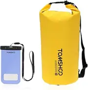 [Generic] 10L / 20L Water- Dry Bag Sack Storage Bag with Phone Case for Travelling Rafting Boating Kayaking Canoeing Camping Snowboarding Yellow & Transparent 20 l
