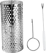 ASAKKURA Outdoor Grill Accessory Rolling Grill Basket Wire Mesh Bbq Rolling Basket