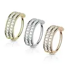 Double Lined CZ Gem Hoop Nose Ear Cartilage Helix Daith Rook Tragus Rings