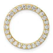 14k Yellow Gold 1 Ct. Lab Grown Diamond VS/SI+ G+ Circle Chain Slide Pendant