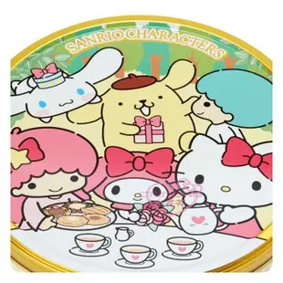 ♥小公主日本精品♥Hello Kitty三麗鷗 日本 圓型鐵盒餅乾 綜合餅乾禮盒 下午茶 送禮 伴手禮90122606