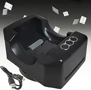 Fully Automatic Card Dealer Machine, Portable 360° Rotating Electric Playing Card Shuffler for 2-8 People Game, No Shuffle Function Black