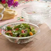 Princess House WILDFLOWER Glassware Pasta Bowls Set of 4 (10020) New In Box