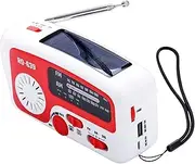 Solar Radio Hand Crank | Hand Crank AM/FM Solar Survival Gear - with 1200mAh Built-in Battery, Power Bank and Flashing Light for Outdoor, Hiking, Fishing and Reading Shwing