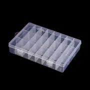 Transparent 24 Grids Storage Box Plastic Embroidery Floss Bobbins Bead Organi CR