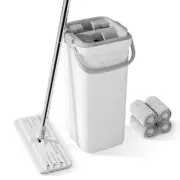 Mop and Bucket with Wringer Set, Flat Floor Mop and Bucket for Home, Includes...