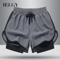 在飛比找蝦皮商城優惠-Ielgy運動短褲男士美式健身跑步褲內襯籃球休閒褲