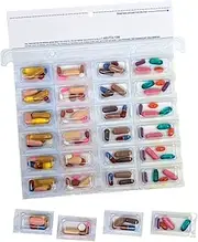 Medication Controlled Dose, Unit Dose Cold Seal Blister Pack System Cards 28 Dose Cards Perforated for Easy Single Dose Removal, Tear Pill Blister Packs Apart To Take Single Dose With You, 6 Pack -XXL