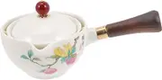 Vaguelly Ceramic Teapot with Side Handle Vintage Chinese Porcelain Tea Making Pot for Home Brewing Heat Resistant and Easy to Clean for Tea Lovers and Gatherings