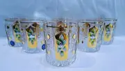 Czech bohemia cut crystal glass - Whisky glasses 10 cm decorated gold 6pcs