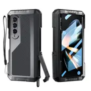 Compatible with Samsung Galaxy Z Fold 4 Case with Metal Bumper Premium Rugged...
