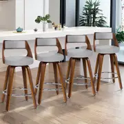 4x ALFORDSON Bar Stools Eden Fabric Grey
