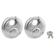 Master Lock 2-Pack Round Steel Padlocks w/Shielded Shackle- 2 3/4inW Model# 40T