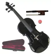 Black Violin,Case,Bow,Strings,Bridge,Rosin~4/4 1/8 1/10 for Beginner Student