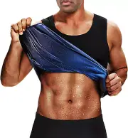 Men'S Compression Sauna Sweat Vest Tank Top Waist Trainer
