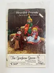 Vintage 1979 The Gingham Goose Heartfelt Friends Jenny Country Doll Pattern 36"