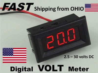 FLUSH Dash Mount Battery Level Indicator / Battery Charge METER - 12v 24v - DIGI