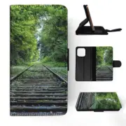 FLIP CASE FOR APPLE IPHONE|TRAIN TRACKS IN THE FOREST