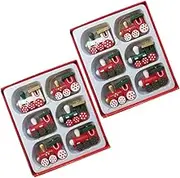jojofuny 12pcs Christmas train Ornament Santa Express Train Wood Christmas Tree Decorations Holiday Hanging Pendant for Xmas Party Favors