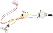 Guitar Wiring Harness, Guitar Prewired Harness Humbucker Wiring Harness Prewired 3 Way Chrome Box Toggle Switch 500K Pots for Electric Guitar with 2 Humbuckers guitar wiring kit
