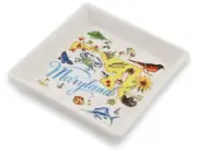 State of Maryland Butterfly Swordfish Blue Crab 6.5 In. Ceramic Trinket Tray