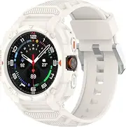 [Miimall] Rugged Sport Case Band for Samsung Galaxy Watch Ultra 47mm, Light TPU Mecha Protective Bumper + Strap Combo, Shockproof Anti-Crash Band With Case for Galaxy Watch 7 Ultra, Black/Starlight