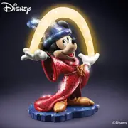 Bradford Exchange Mosaic Sorcerer’s Apprentice Mickey Mouse With Lighted Arc