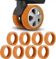 [FOHOME] Luggage Wheel Covers Suitcase Wheel Protectors 8 Pieces Wheel Protective Covers for Carry On Luggage Suitcases with Wheels (Orange)