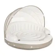 Intex 1.99m Inflatable Adults Float Swimming Pool Canopy Island w/ Sun Shade WHT