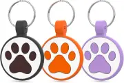 QR Code Cat Tag, Modifiable Profile, Scannable, 1", Black/Orange/Purple
