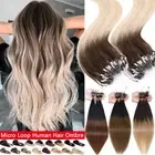 100% Real Loop Micro Ring Link Hair Extensions Remy Human Hair Micro Beads Tips