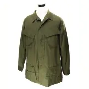 VINTAGE VIETNAM 1969 SLANT POCKET COMBAT JACKET OG 107 RIP STOP LARGE LONG NOS