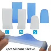 2Pcs/Set Men Penis Silicone Sleeve Extender Stretcher Vacuum Enlargement S/M/L
