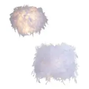 Feather Lamp Shade Romantic Hanging Lampshade for Bedroom Home Living Room