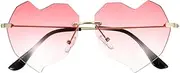 [LIFKOME] Shaped Rimless Sunglasses for Women UV Eyewear Party Accessory Lightweight Design Gradient Lens with Frame for Outdoor Activities