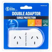 The Brute Power Co Flat Left Double Adapter with Surge Protection [BPDASPL]