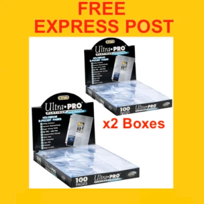 ULTRA PRO PLATINUM 9 POCKET CARD PAGE SLEEVES 2 x BOX OF 100 POKEMON AFL EXPRESS