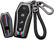 ontto Metal Car Key fob Cover Fit for BYD Song Qin Han EV Tang DM Plusdmi Atto 3 Han EV Dolphin 2018-2022 Smart Key case Keyring Silicone Key Shell Holder Bag Keychain Accessories 4 Button Black A