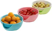 NOLITOY Double Dish Snack Bowl with Shell Holder Versatile Serving Plate for Nuts Candy Edamame and Fruits Random Color Snack Organizer