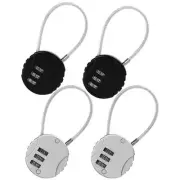 4 Pack 3-Digit Combination Lock Waterproof Padlock Outdoor Mini Wire Rope Com...