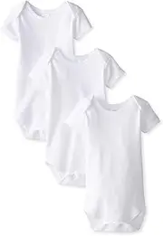 Spasilk Unisex-Baby Newborn 3-Pack Short Sleeve Lap Shoulder Bodysuit, White