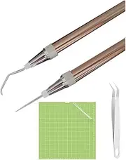 WAZIJ LED Weeding Tools for Vinyl with Light with Pin and Hook for Removing Tiny Vinyl Paper Grid Sticky Cutting Mat