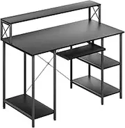 Levede Computer Desk Home Office Desk,Modern Writing Table,Simple Style PC Table with Keyboard Shelf/Monitor Stand,Workstation with Storage Shelves,Study Writing Desk Gaming Desk(120 x60 x93,Black) ﻿