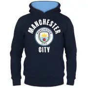 Manchester City FC Manchester City Boys Hoody Fleece Graphic Kids OFFICIAL Football Gift Navy Blue 10-11 Years