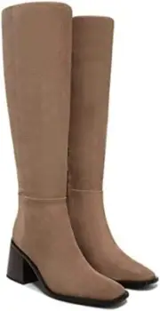 Sam Edelman Wade Stacked Heel Square Toe Retro Wide Calf Knee High Boots