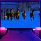 Western Farm Horse Wall Art Blacklight Poster UV Reactive Tapestry Wall Hanging